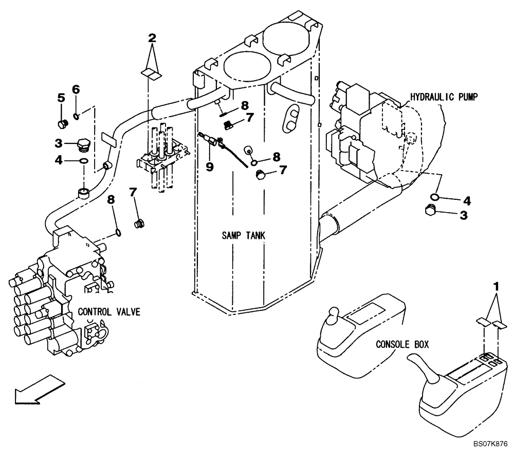 Схема запчастей Case CX225SR - (08-43) - PLUG (08) - HYDRAULICS