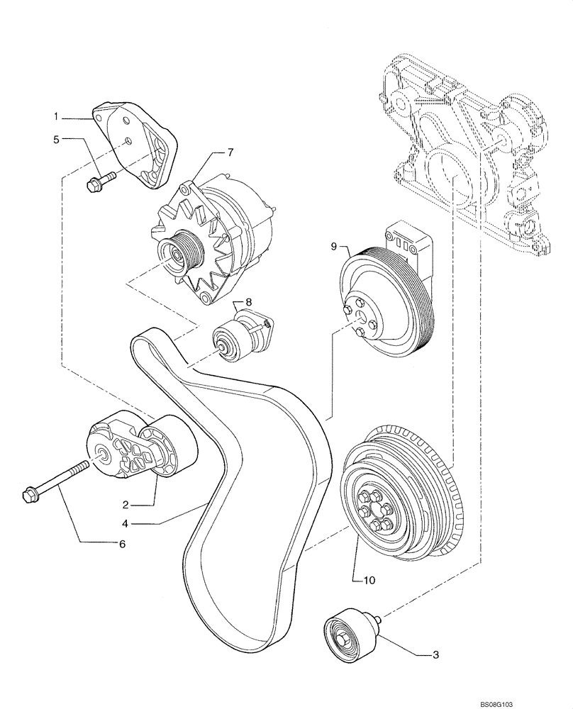 Схема запчастей Case 750L - (02-19) - WATER PUMP - CONTROL (02) - ENGINE