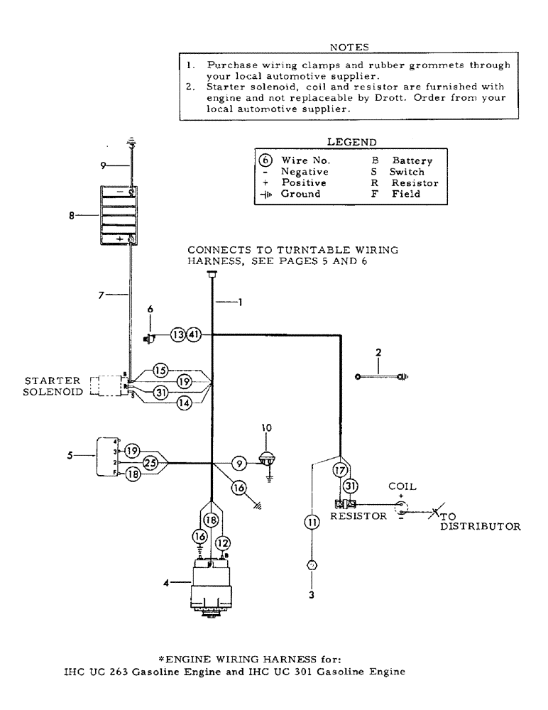 Схема запчастей Case 30EC - (I01) - ENGINE WIRING HARNESS FOR: IHC UC 263 GASOLINE ENGINE AND IHC UC 301 GASOLINE ENGINE (06) - ELECTRICAL SYSTEMS