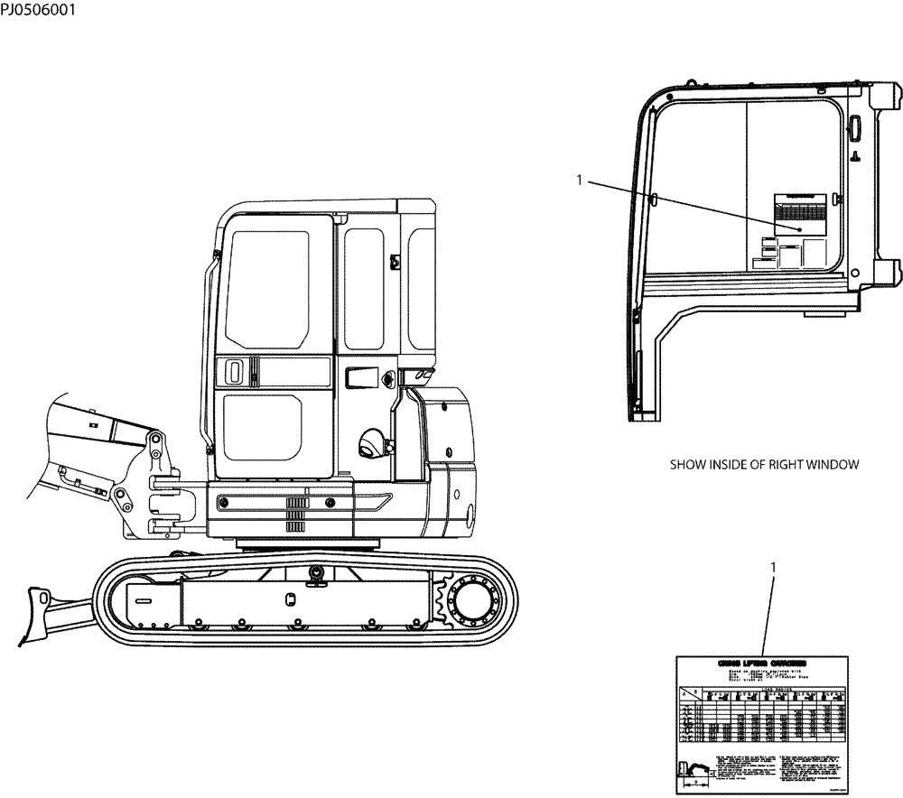 Схема запчастей Case CX50B - (06-020) - NAME PLATE INSTAL (CAB), P/N PY22T00108F1 (90) - PLATFORM, CAB, BODYWORK AND DECALS