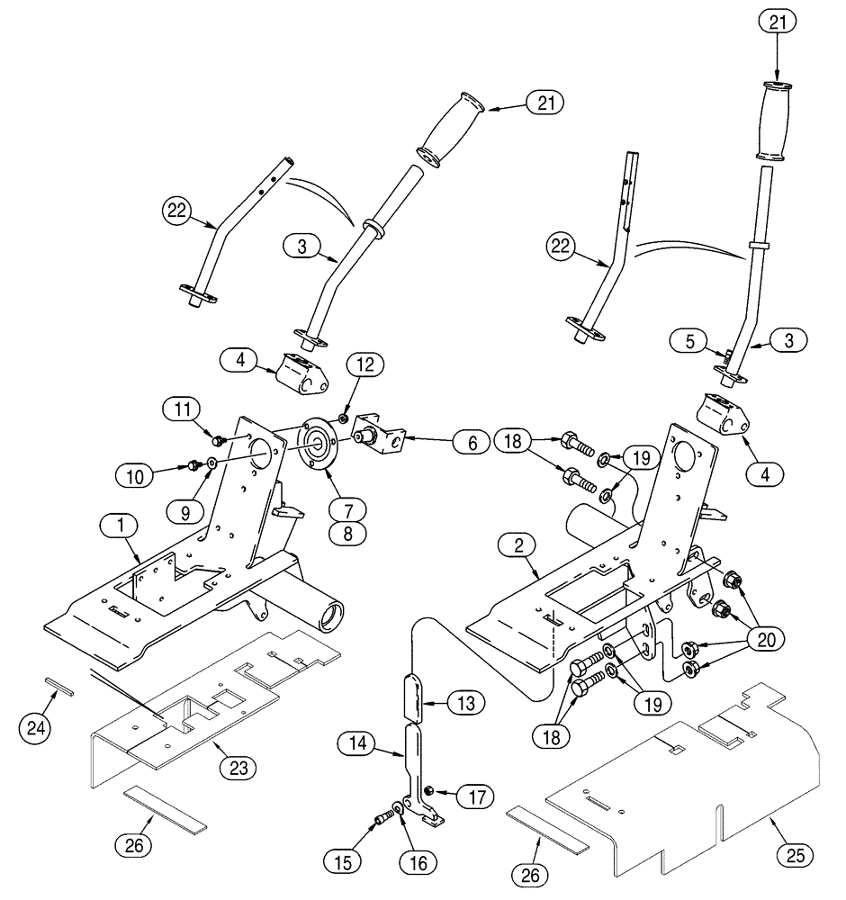 Схема запчастей Case 75XT - (09-13) - CONTROLS - LOADER AND GROUND DRIVE (09) - CHASSIS