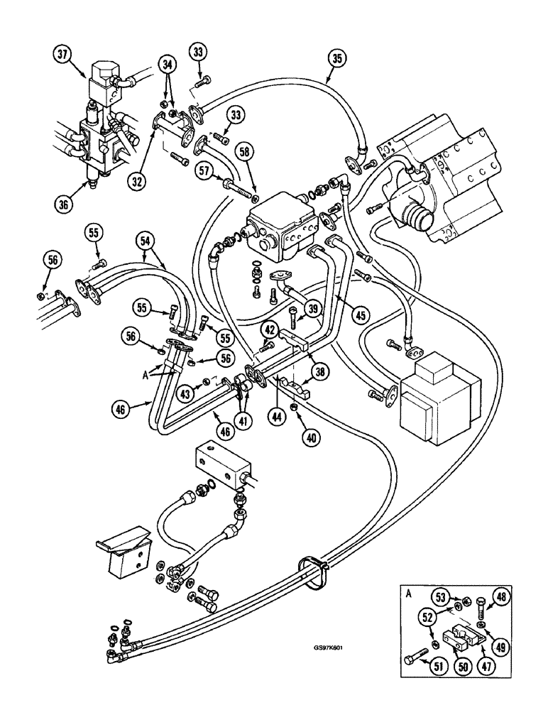 Схема запчастей Case 220B - (8-080) - HYDRAULIC CIRCUIT FOR OPTIONS, P.I.N. 74441 THROUGH 74509 (CONT) (08) - HYDRAULICS