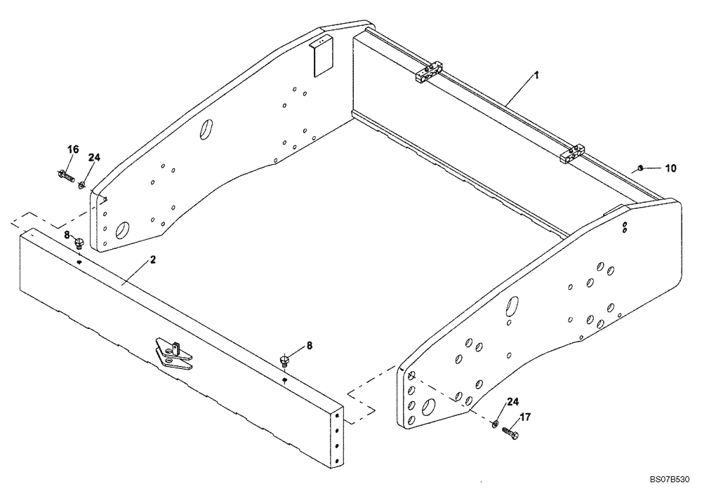 Схема запчастей Case SV212 - (12-005-00[01]) - CHASSIS - DRUM FRAME (GROUP 52) (ND103362) (09) - CHASSIS/ATTACHMENTS