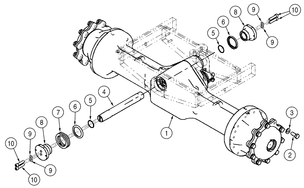 Схема запчастей Case 521D - (06-28) - AXLE, REAR - MOUNTING (06) - POWER TRAIN