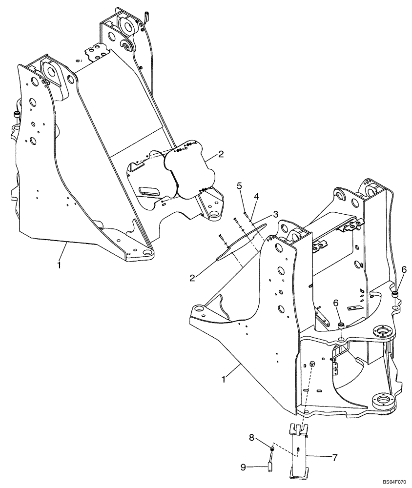 Схема запчастей Case 721D - (09-23A) - FRAME, FRONT- XT (09) - CHASSIS