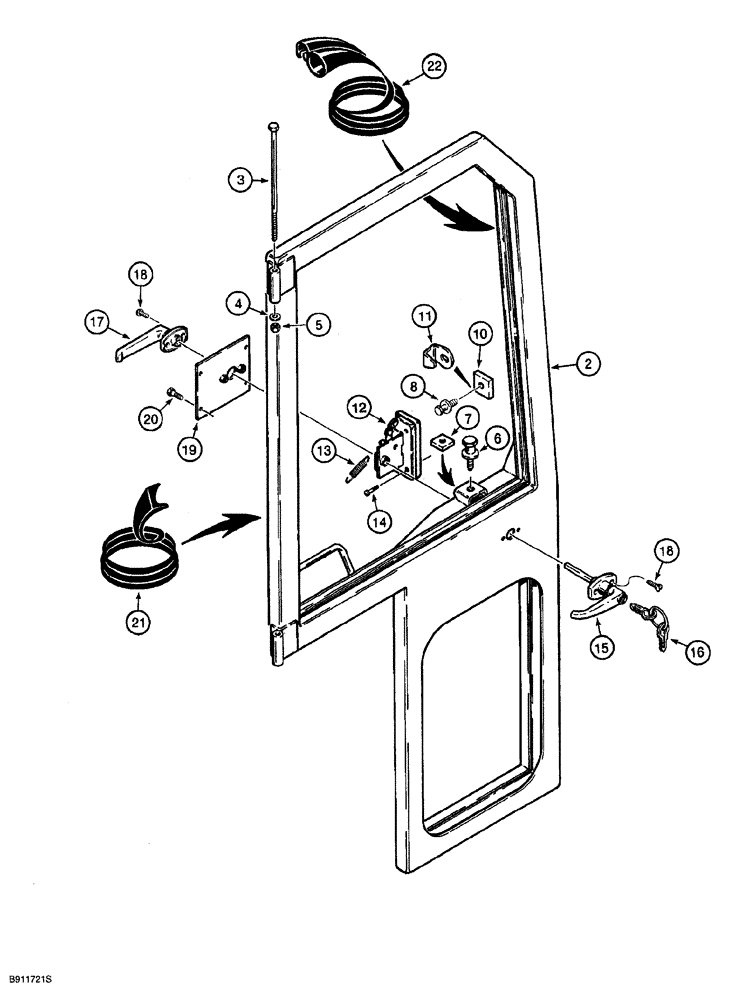 Схема запчастей Case 850G - (9-52) - CAB ASSEMBLY - DOORS (05) - UPPERSTRUCTURE CHASSIS