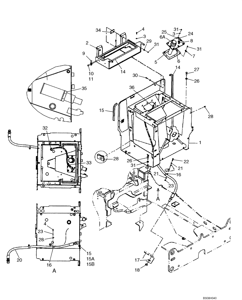 Схема запчастей Case 621D - (08-01) - RESERVOIR (08) - HYDRAULICS