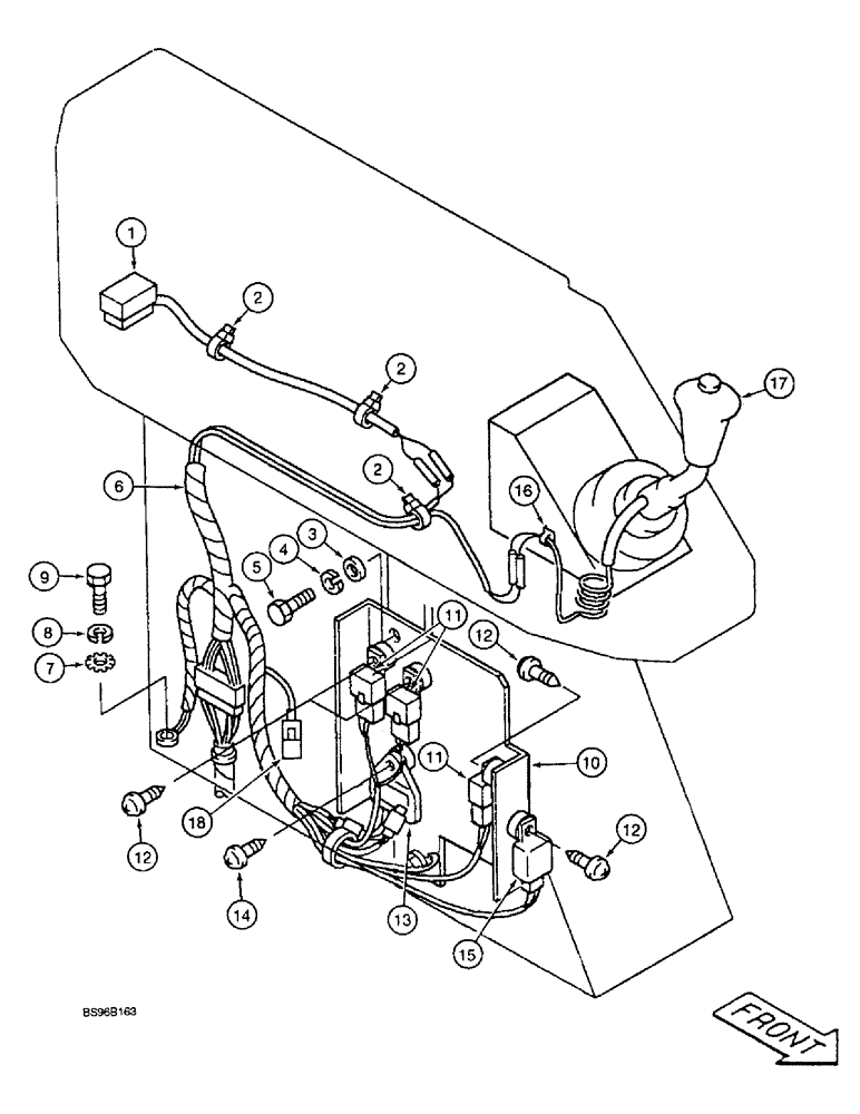 Схема запчастей Case 9010 - (4-16) - LEFT-HAND CONSOLE AND HARNESS (04) - ELECTRICAL SYSTEMS