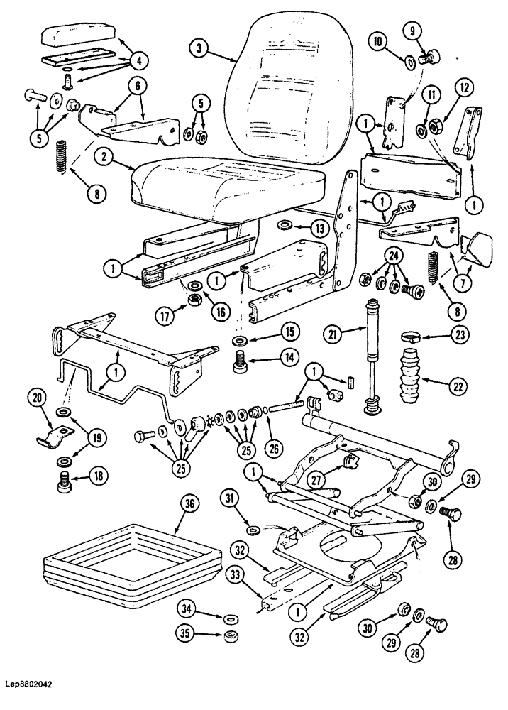 Схема запчастей Case 688 - (9-038) - SEAT, IF USED (09) - CHASSIS