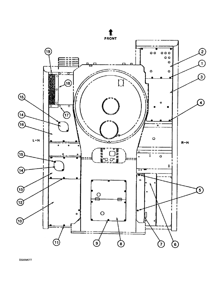 Схема запчастей Case 9060B - (9-008) - TURNTABLE ACCESS COVERS (09) - CHASSIS