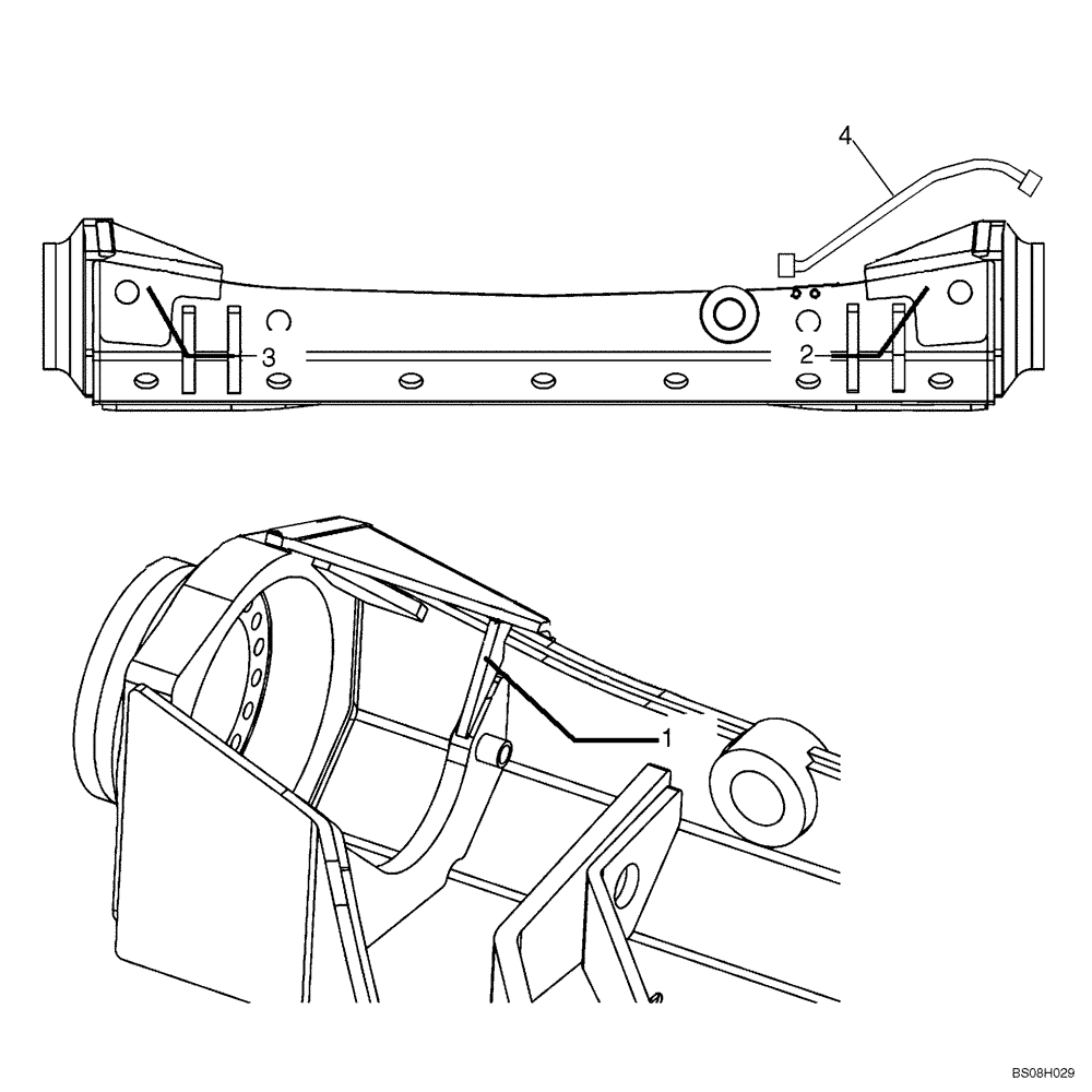 Схема запчастей Case 340 - (38A00000641[002]) - FRONT SUSPENSION - KIT, REINFORCEMENT (8998340590) (25) - FRONT AXLE SYSTEM