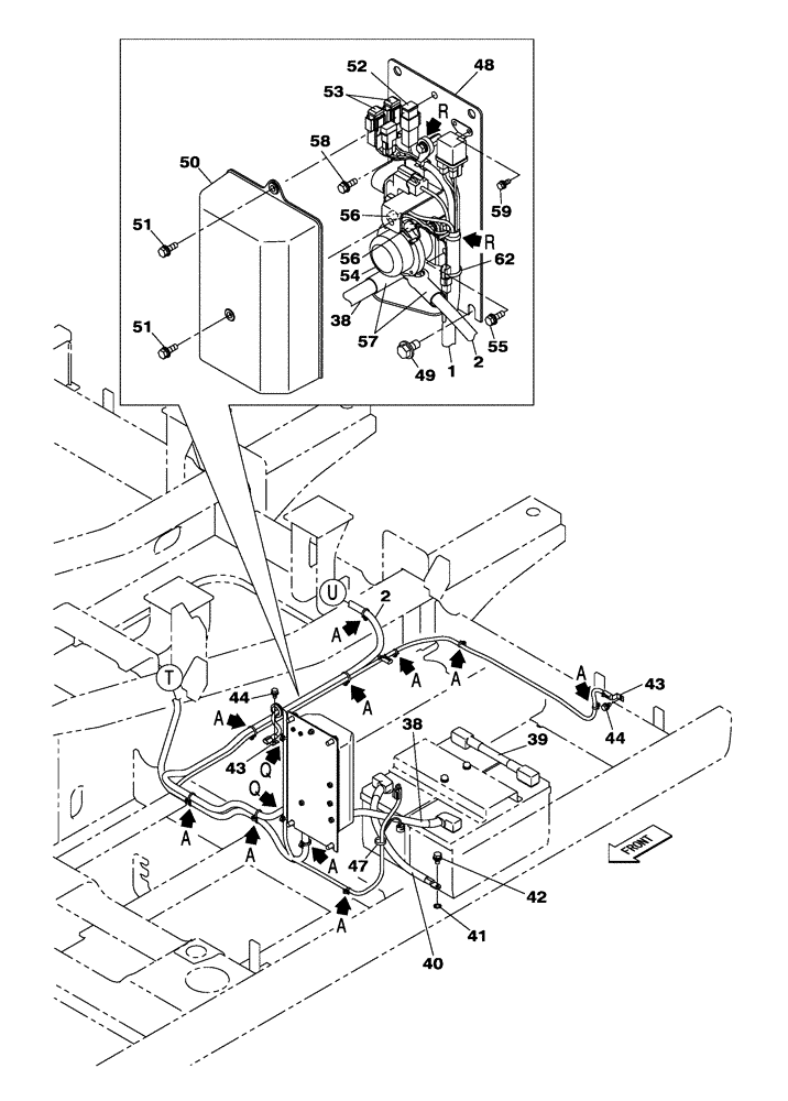 Схема запчастей Case CX210C LC - (55.100.01[03]) - CHASSIS ELECTRICAL CIRCUIT (55) - ELECTRICAL SYSTEMS