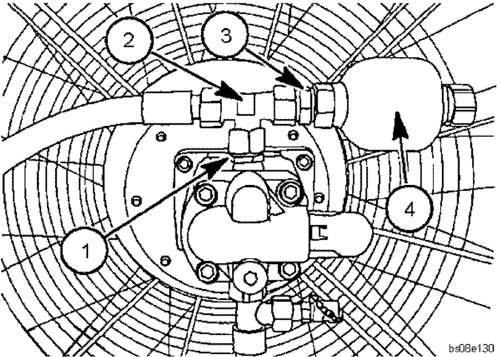 Схема запчастей Case 221E - (15.124[6559096000]) - FAN DRIVE MOTOR ACCUMULATOR (10) - ENGINE