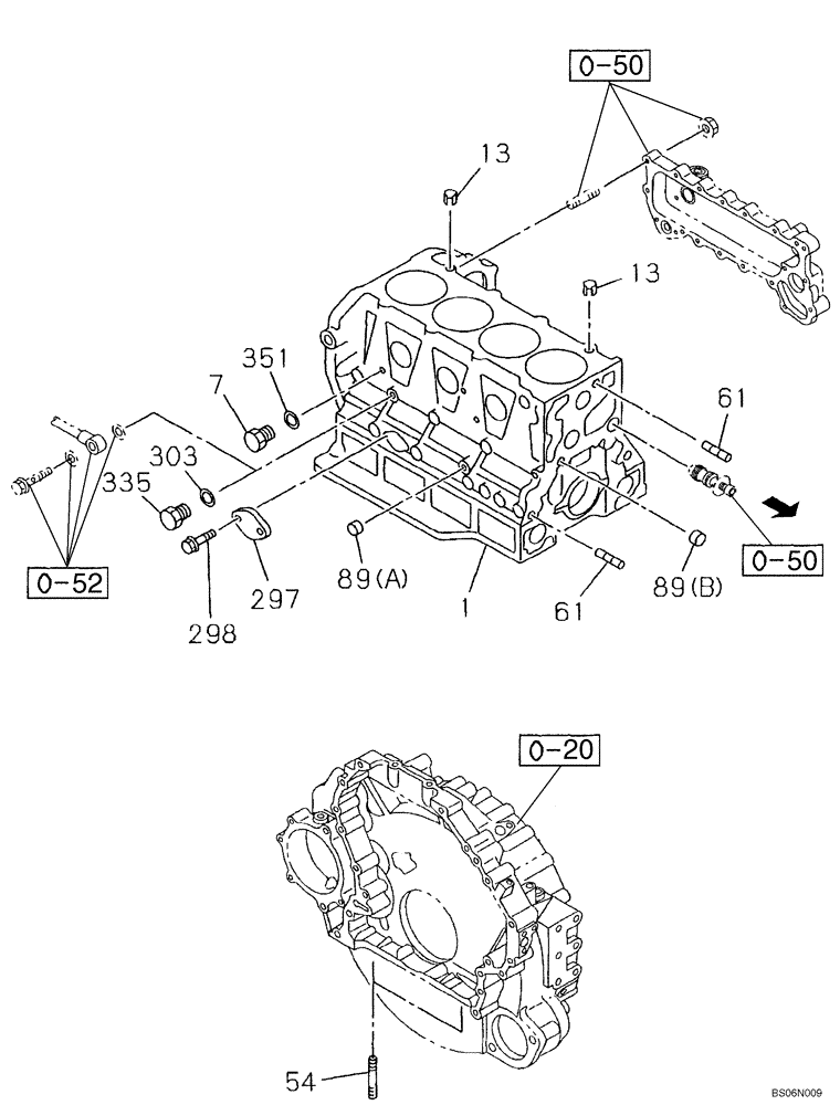 Схема запчастей Case CX210B - (02-14) - CYLINDER BLOCK (02) - ENGINE