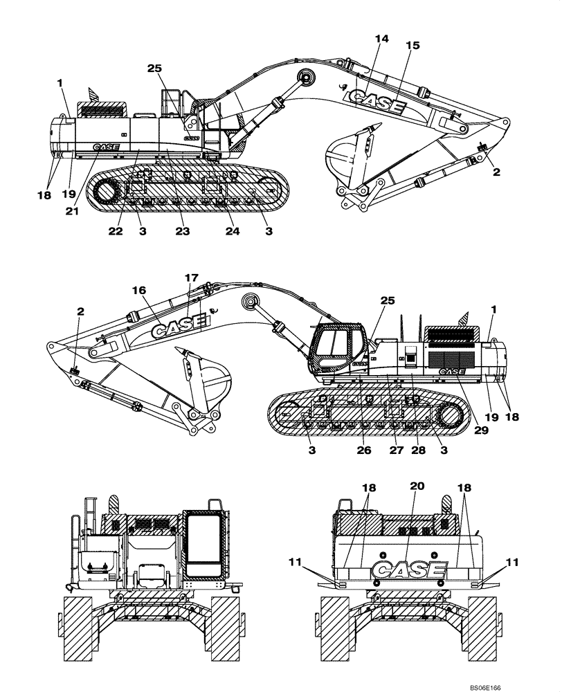 Схема запчастей Case CX800 - (09-400-00[01]) - DECALS (09) - CHASSIS