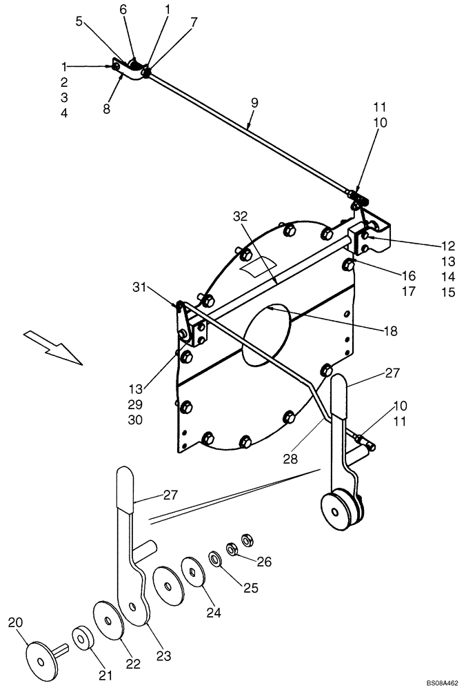 Схема запчастей Case 410 - (03-02B) - CONTROLS - THROTTLE, LOAD MANAGEMENT SYSTEM (03) - FUEL SYSTEM