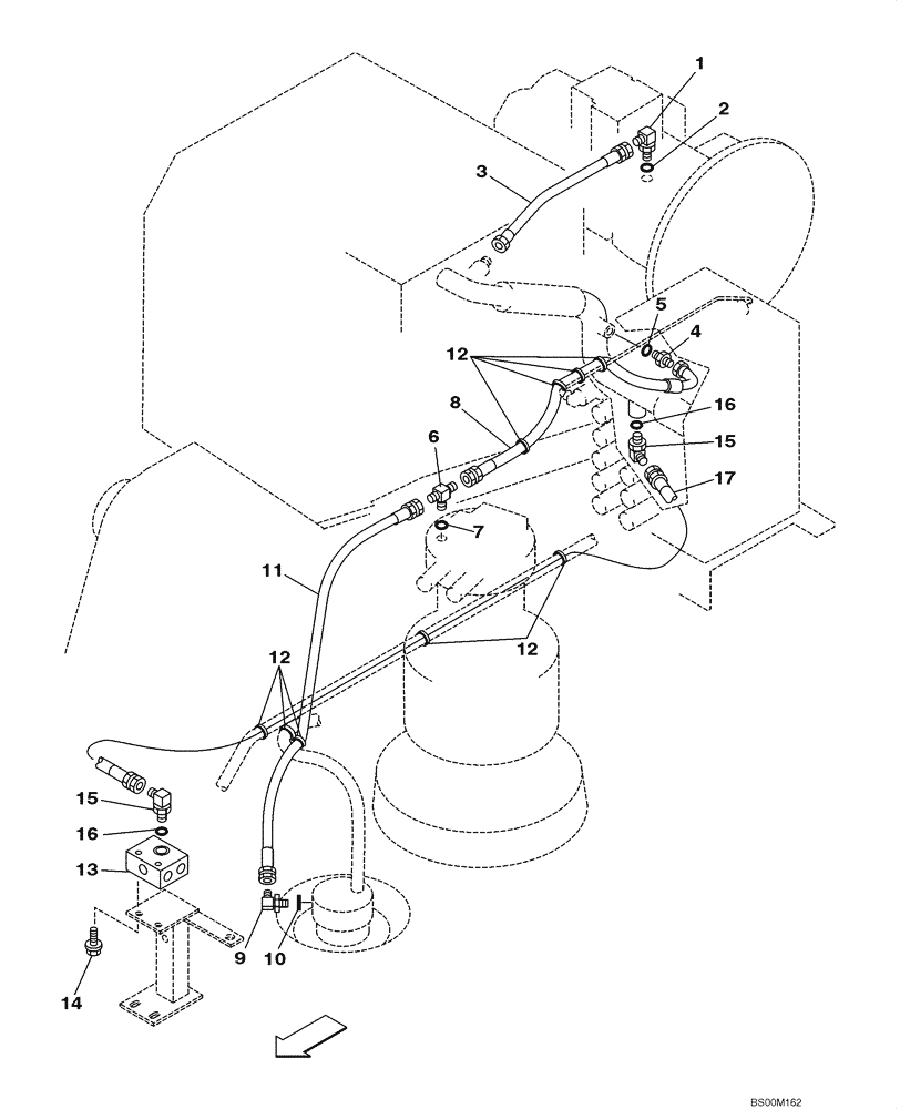 Схема запчастей Case CX290 - (08-08) - HYDRAULICS - DRAIN LINE (08) - HYDRAULICS