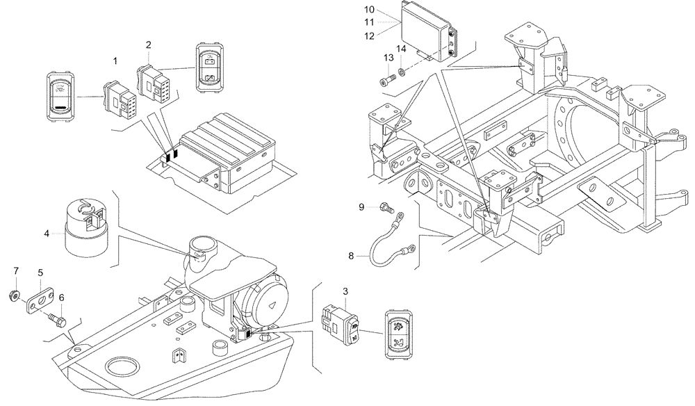 Схема запчастей Case 335 - (67A01011463[001]) - ELECTRICAL - CONTROL MODULES - SWITCHES (87311236) (55) - ELECTRICAL SYSTEMS