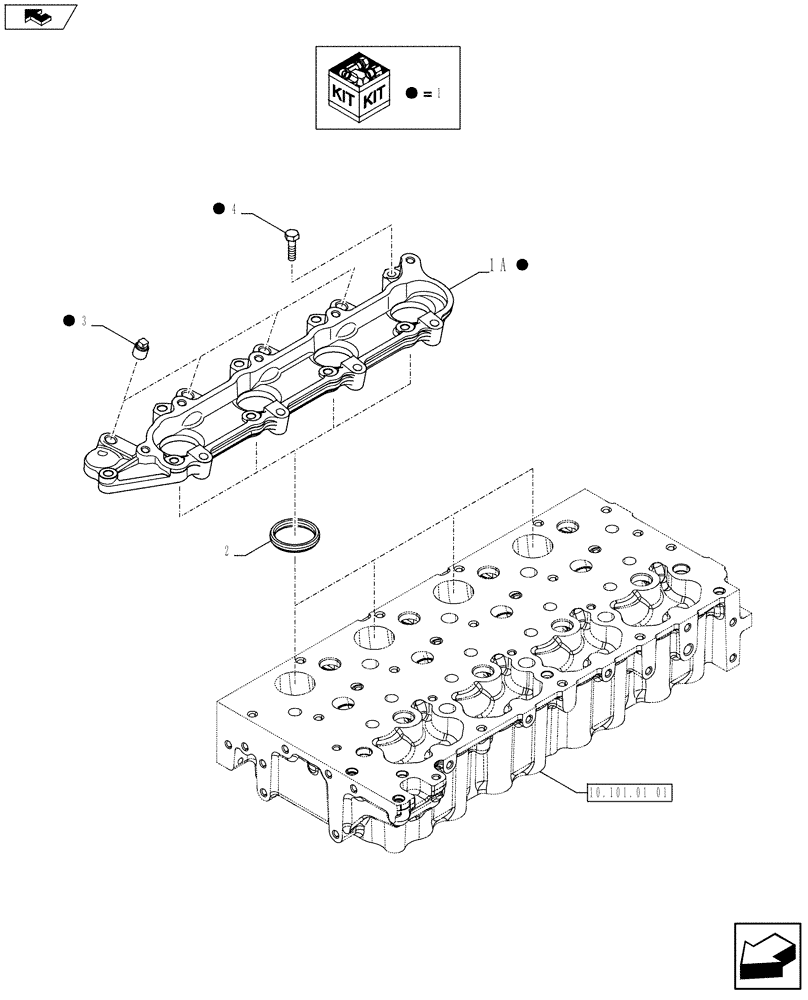 Схема запчастей Case F5HFL413B A001 - (10.101.01[02]) - CYLINDER HEAD & RELATED PARTS (504388234) (10) - ENGINE