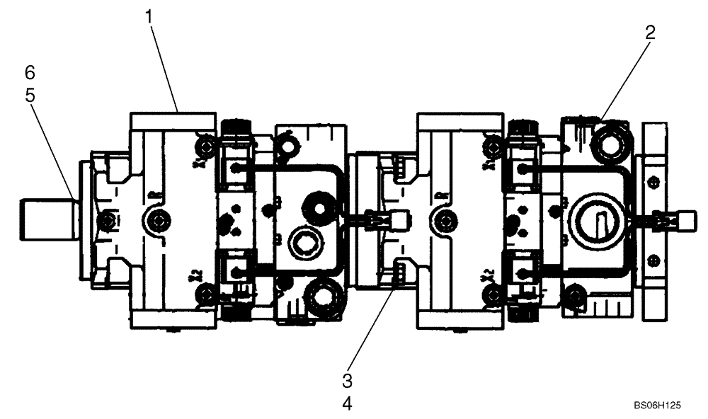 Схема запчастей Case 1150K - (06-12) - PUMP ASSEMBLY, TANDEM (06) - POWER TRAIN