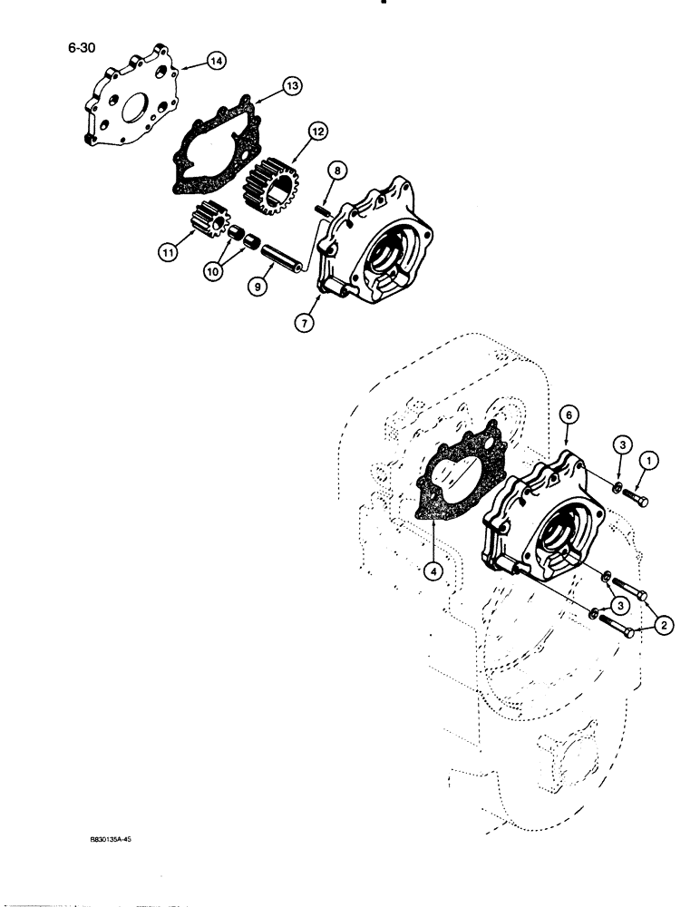 Схема запчастей Case W30 - (6-30) - ALLISON TRANSMISSION, CHARGING PUMP (06) - POWER TRAIN