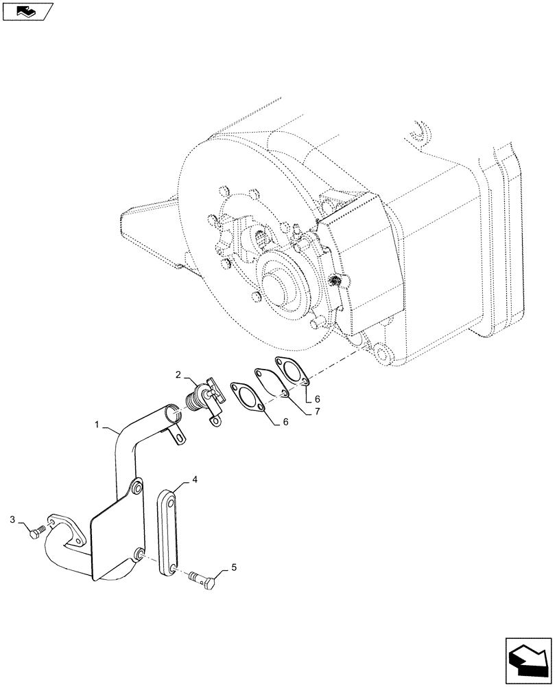 Схема запчастей Case 621F - (21.100.AM) - TRANSMISSION FILL TUBE, GAUGE, SIGHT (21) - TRANSMISSION