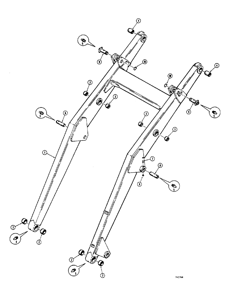 Схема запчастей Case 32S - (009A) - LOADER LIFT FRAME AND PINS, SERVICE REPLACEMENT 