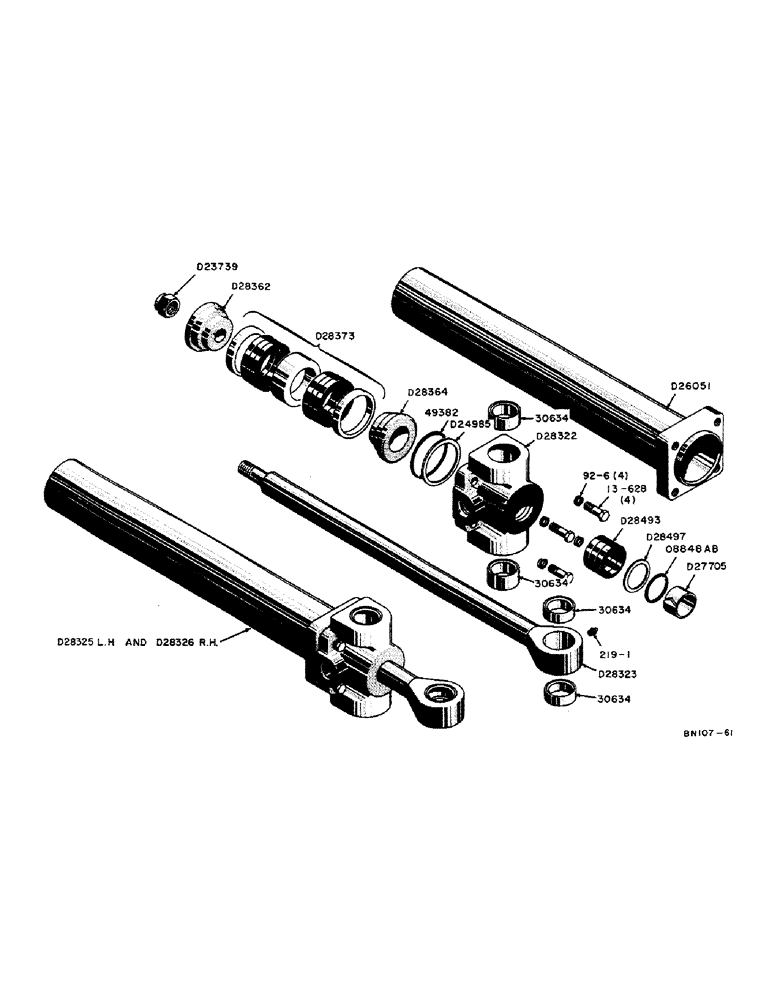 Схема запчастей Case 21 - (36) - D28325 AND D28326 HYDRAULIC SWING CYLINDERS 