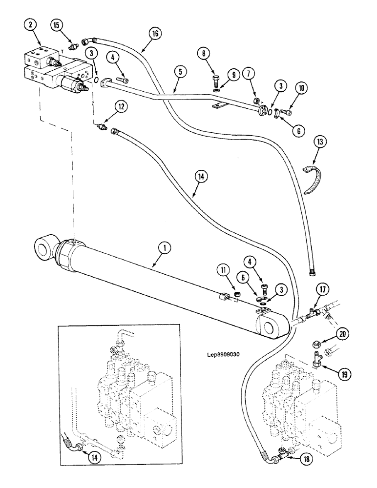 Схема запчастей Case 688C - (8G-030) - DIPPERSTICK CYLINDER FITTED WITH SAFETY DEVICE (07) - HYDRAULIC SYSTEM