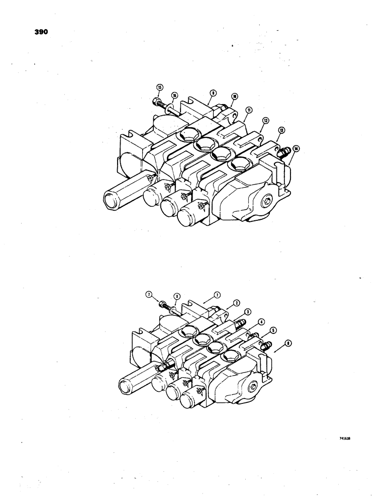 Схема запчастей Case 850 - (390) - R33071 TILT DOZER/DUAL PULL BEHIND VALVE (4 SPOOL) (07) - HYDRAULIC SYSTEM