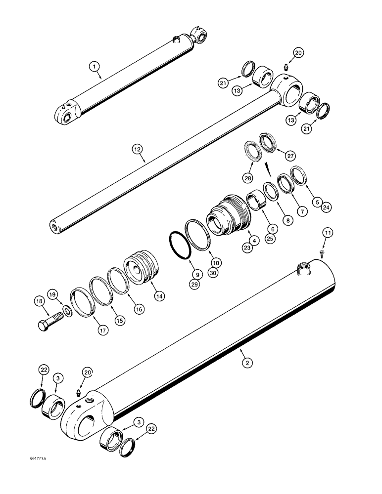 Схема запчастей Case 580SK - (8-116) - LOADER LIFT CYLINDERS (08) - HYDRAULICS