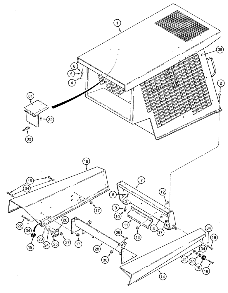 Схема запчастей Case 1835C - (9-50) - ROPS - PRIOR TO P.I.N. JAF0013535 (09) - CHASSIS/ATTACHMENTS