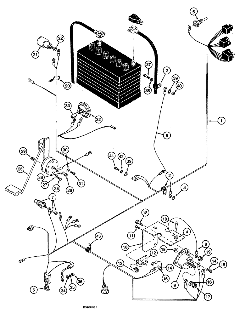 Схема запчастей Case 1825B - (4-10) - HARNESS, REAR (04) - ELECTRICAL SYSTEMS