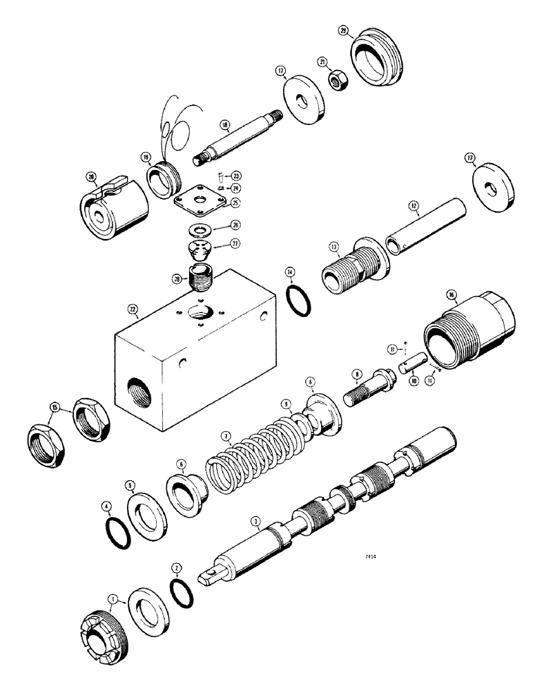 Схема запчастей Case 680CK - (356) - LOADER CONTROL VALVE, TILT SPOOL (35) - HYDRAULIC SYSTEMS