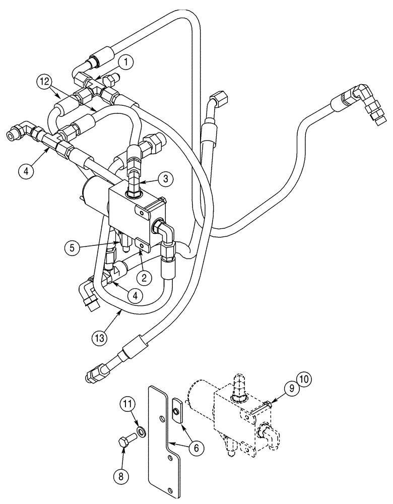 Схема запчастей Case 85XT - (07-05) - HYDRAULIC CIRCUIT, BRAKE, REPAIR KIT, IF USED (07) - BRAKES