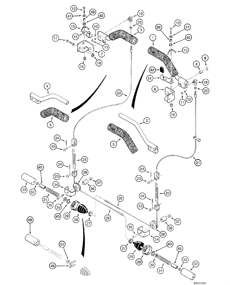 Схема запчастей Case 1845C - (07-02) - PARKING LATCH - SEAT BAR, DUAL, JAF0040228 - JAF0103651 (07) - BRAKES