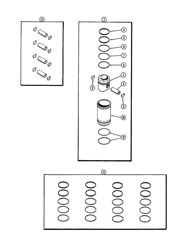 Схема запчастей Case 1700-SERIES - (044) - PISTON ASSEMBLY, 188 DIESEL ENGINE (10) - ENGINE