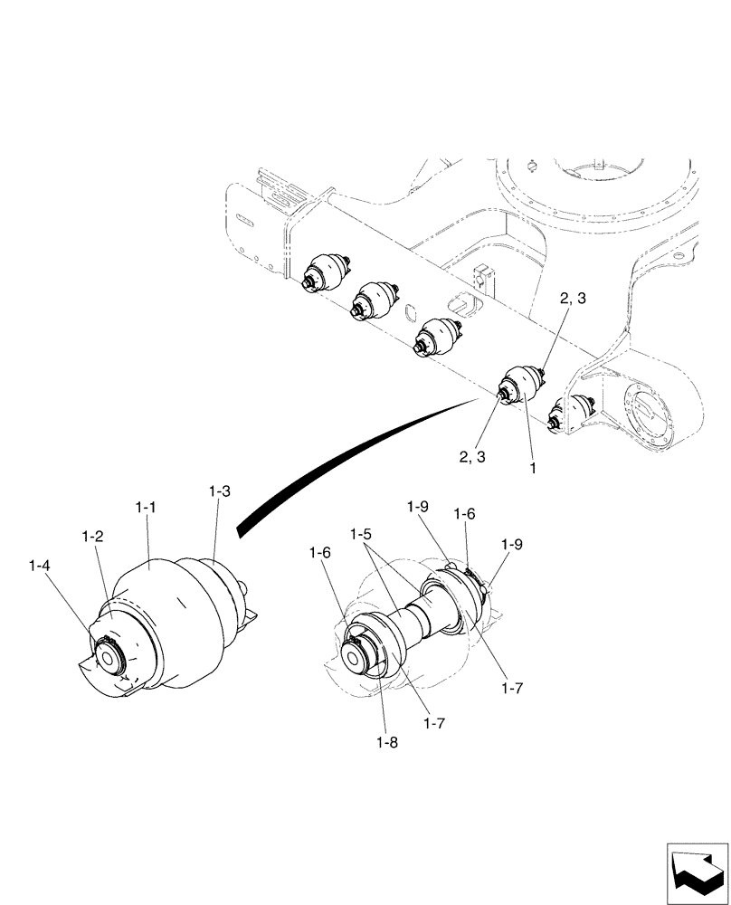 Схема запчастей Case CX50B - (02-008) - ROLLER ASSY, TRACK (48) - TRACKS & TRACK SUSPENSION