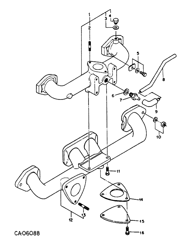 Схема запчастей Case 4150 - (12-11) - POWER, INTAKE AND EXHAUST MANIFOLD, MAZDA ENGINE (04) - Drive Train