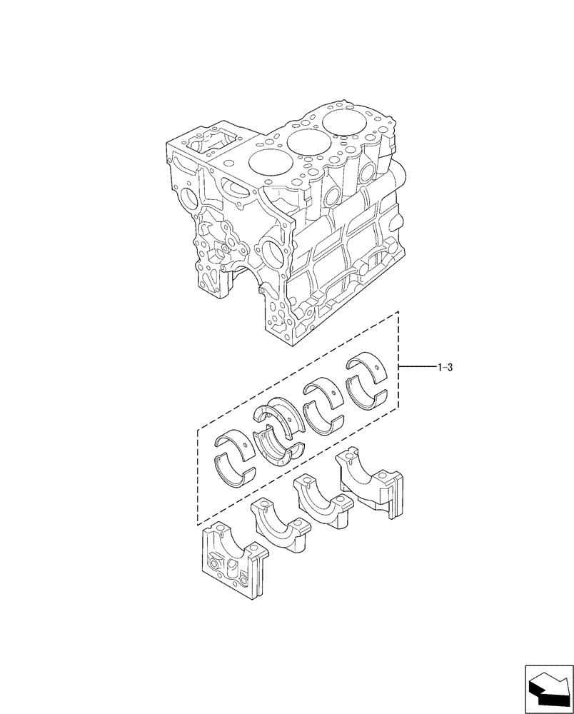 Схема запчастей Case CX17B - (08-006) - CRANKSHAFT BEARING (10) - ENGINE