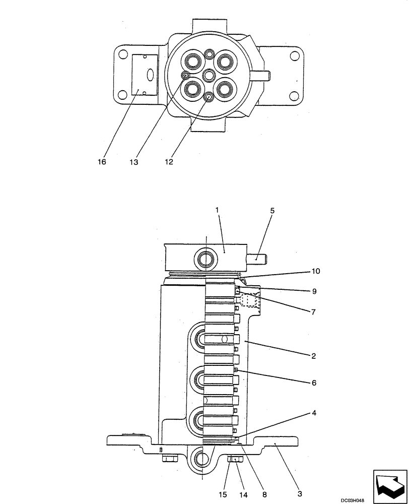 Схема запчастей Case CX25 - (08-31[00]) - HYDRAULICS - JOINT, SWIVEL CENTER (08) - HYDRAULICS