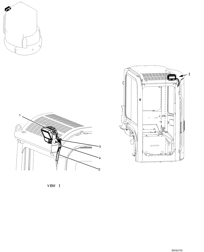 Схема запчастей Case CX50B - (01-062) - LIGHT INSTALLATION (CAB) (PW80E00007F1) (05) - SUPERSTRUCTURE