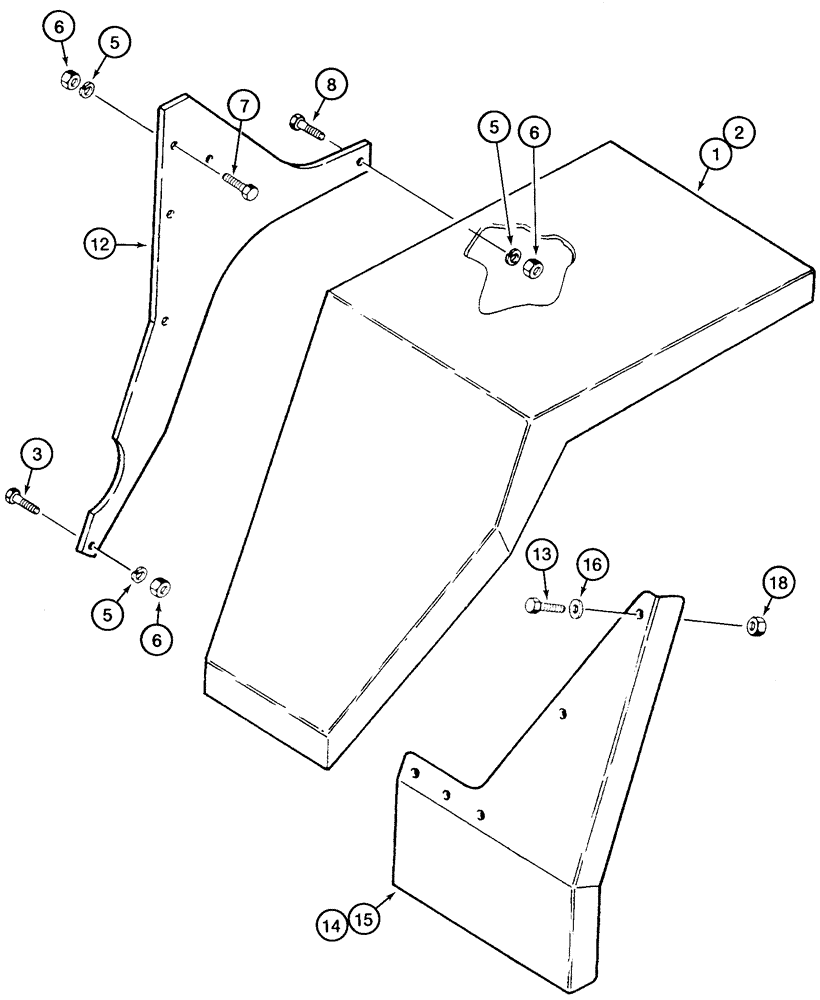 Схема запчастей Case 721C - (09-30) - FENDERS, FRONT - TUV (09) - CHASSIS