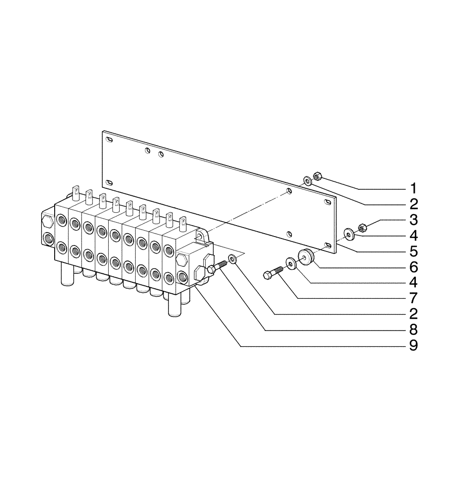 Схема запчастей Case 885B - (08-45[01]) - VALVE ASSY AND SUPPORT (08) - HYDRAULICS