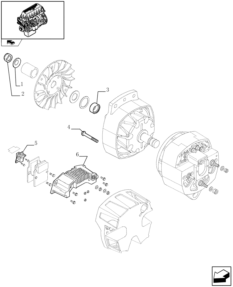 Схема запчастей Case F3BE0684J E902 - (0.40.0/ A) - ALTERNATOR - COMPONENTS (504073358) 