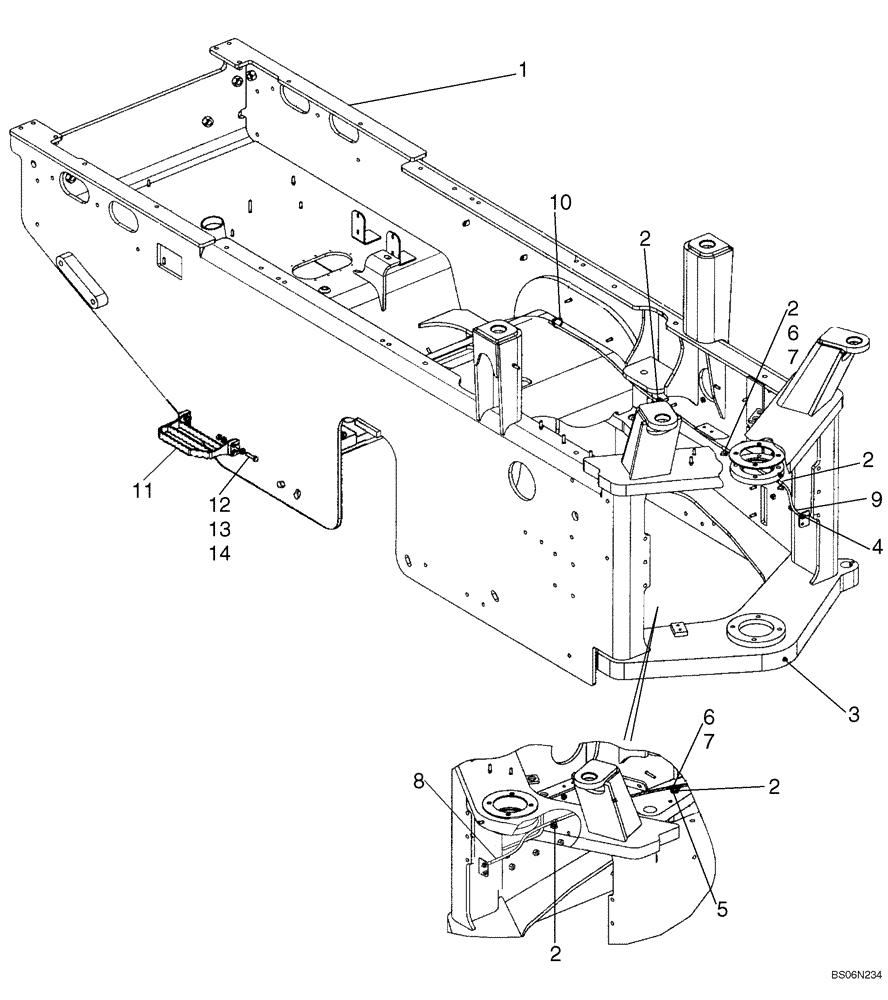 Схема запчастей Case 921E - (09-16) - FRAME, REAR (09) - CHASSIS