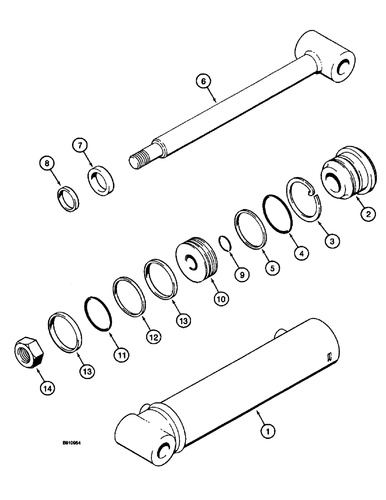 Схема запчастей Case 660 - (8-034) - BACKFILL BLADE LIFT CYLINDER - H674312 (08) - HYDRAULICS