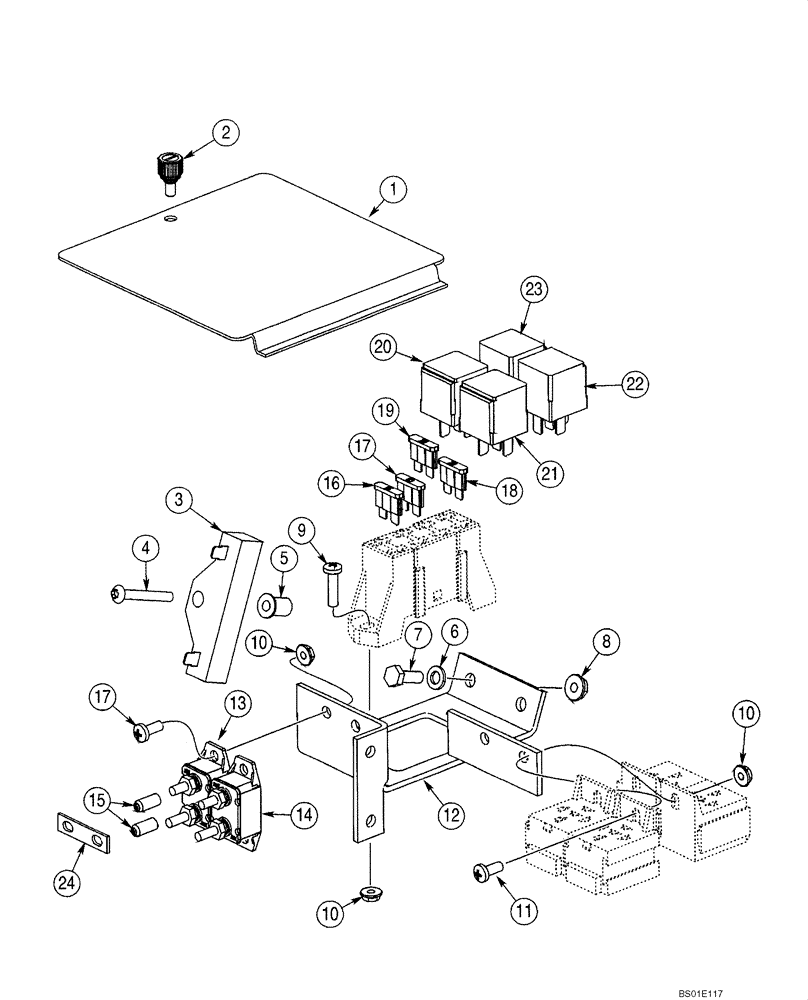 Схема запчастей Case 40XT - (04-13) - FUSE AND RELAY - MAIN (04) - ELECTRICAL SYSTEMS