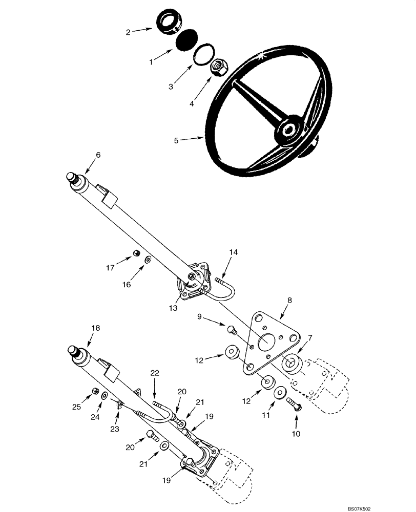 Схема запчастей Case 580M - (05-01) - STEERING WHEEL - COLUMN (05) - STEERING