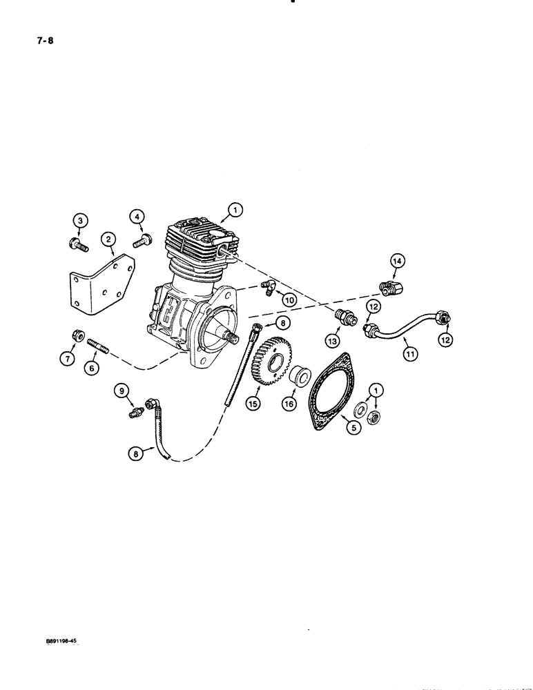 Схема запчастей Case 621 - (7-08) - AIR COMPRESSOR SYSTEM (07) - BRAKES